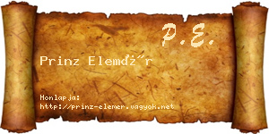 Prinz Elemér névjegykártya