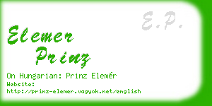 elemer prinz business card